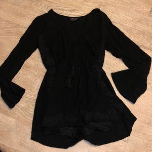 Romeo and Juliet couture Black embroidered romper